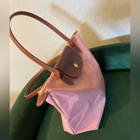 Longchamp Pink Tote with Brown Handles - Picture 9 of 12